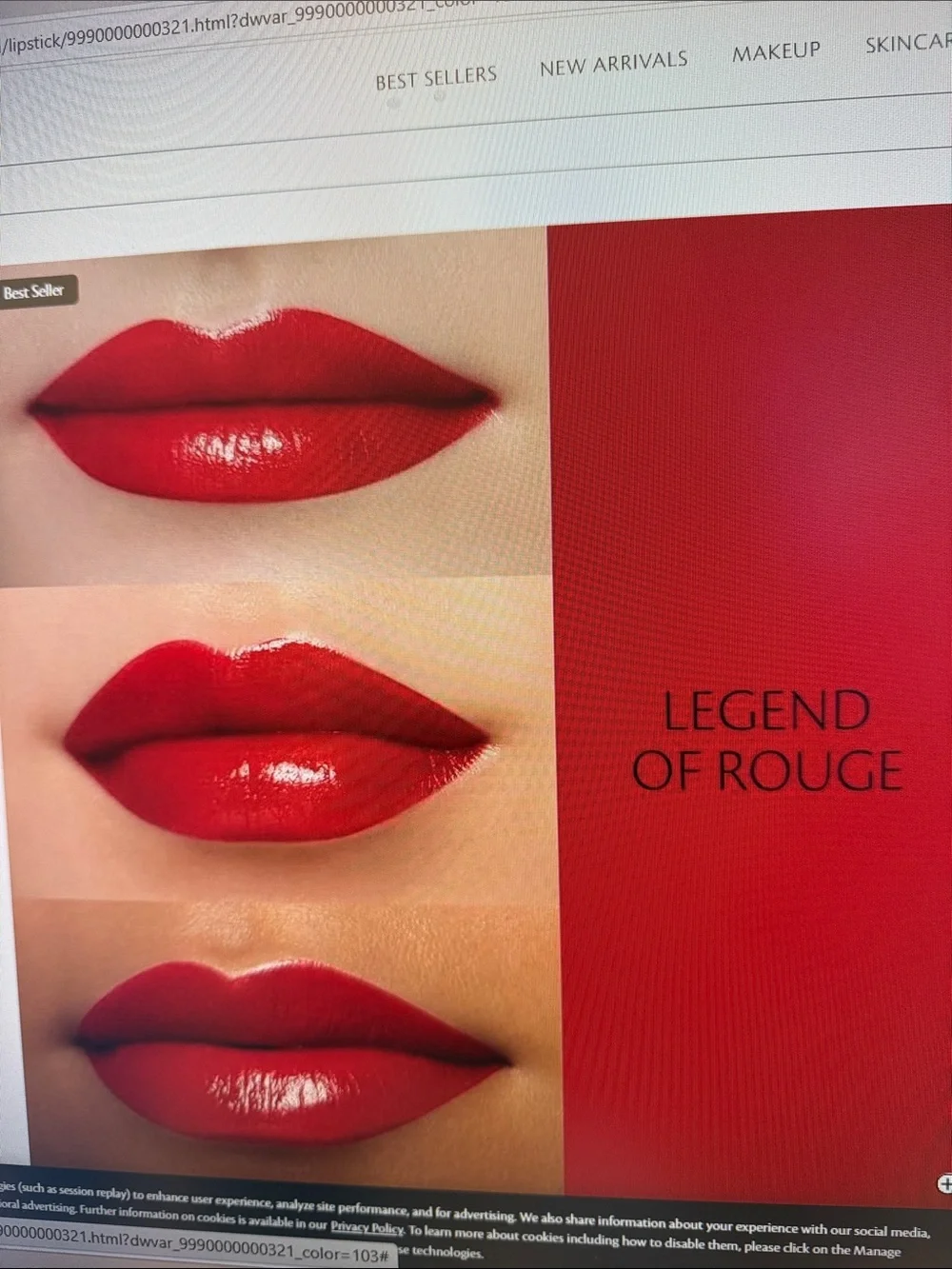cle de peau beauty red Satin Lipstick in 103 Legend of Rouge